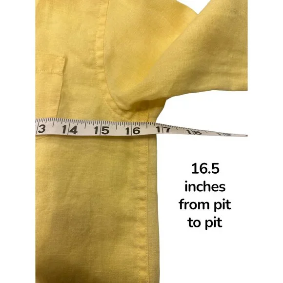 Janie and Jack Yellow Linen Button Shirt Boys Size 7 Long Sleeve - Picture 7 of 9